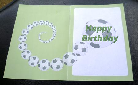 Football Fan Birthday Insert Green by Charlie Angel