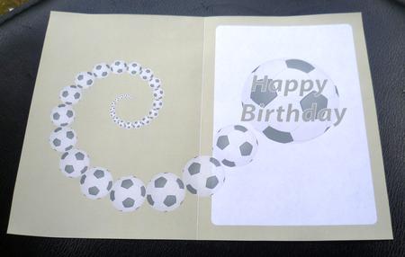 Football Fan Birthday Insert Grey Green by Charlie Angel