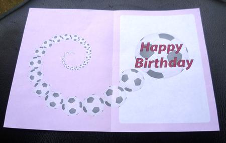 Football Fan Birthday Insert Pink by Charlie Angel
