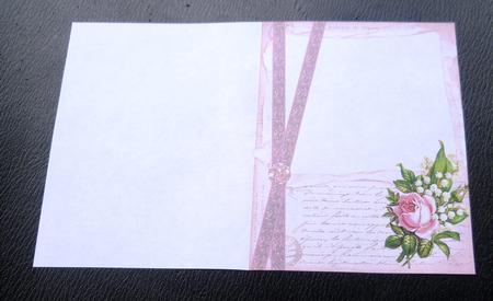 Pink Rose, Lily of the Valley and Faded Papers - Insert by Charlie Angel