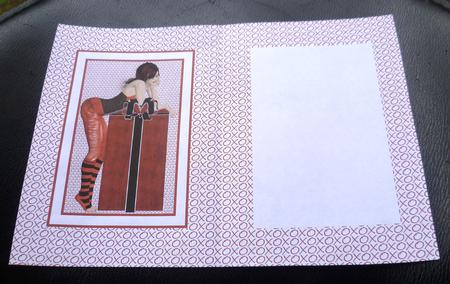 Valentines Day Lady Leaning on Present Insert by Charlie Angel