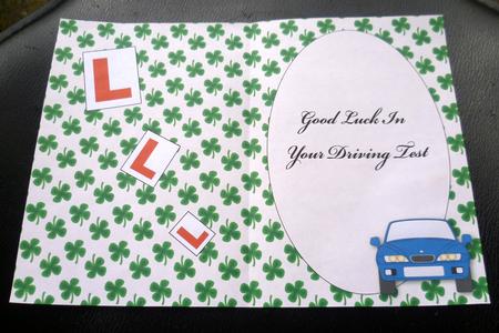 Good Luck Driving Test Insert (blue) by Charlie Angel