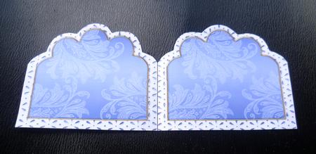 Blue Pansies 2 Embroidery Anglaise Matching Card Insert by Charlie Angel