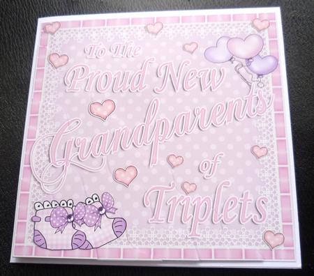 Proud Grandparents of Triplets Wavy Corner Side Stacker by Charlie Angel