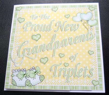 Proud Grandparents of Triplets Wavy Corner Side Stacker by Charlie Angel