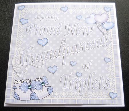 Proud Grandparents of Triplets Wavy Corner Side Stacker by Charlie Angel