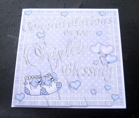 On Your Triplets Blessing Wavy Corner Side Stacker Topper by Charlie Angel
