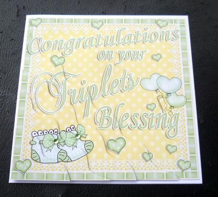 On Your Triplets Blessing Wavy Corner Side Stacker Topper by Charlie Angel