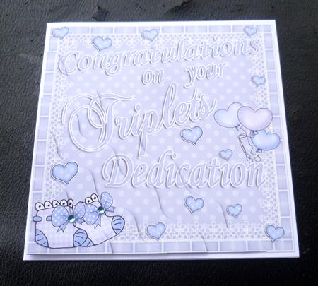 On Your Triplets Dedication Wavy Corner Side Stacker Topper by Charlie Angel