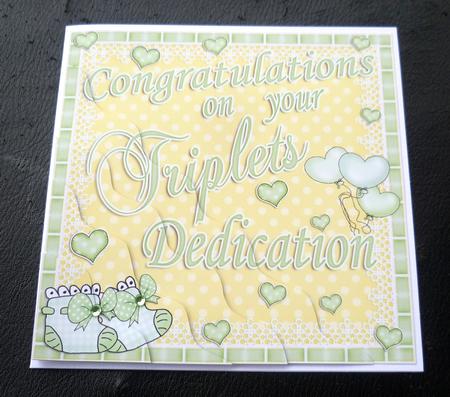 On Your Triplets Dedication Wavy Corner Side Stacker Topper by Charlie Angel