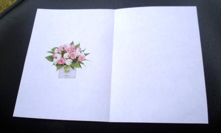 Pink & White Rose Posy Insert Ink Saving by Charlie Angel