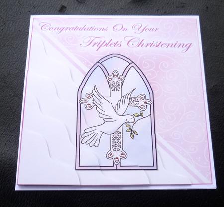 Triplets Christening Wavy Corner Side Stacker Topper by Charlie Angel