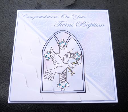 Twins Baptism Day Wavy Corner Side Stacker Topper by Charlie Angel