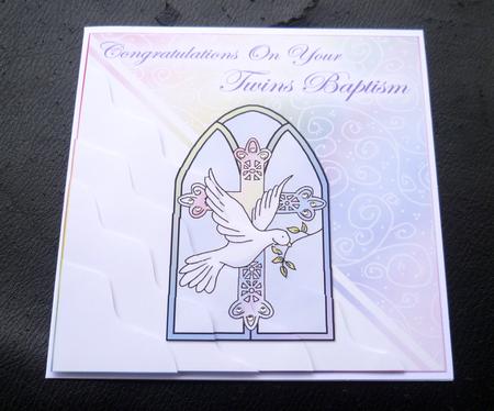 Twins Baptism Day Wavy Corner Side Stacker Topper by Charlie Angel