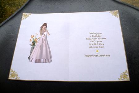 Pretty in Pink 70th Birthday Insert by Charlie Angel