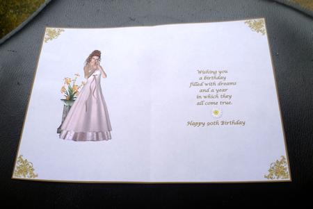 Pretty in Pink 90th Birthday Insert by Charlie Angel