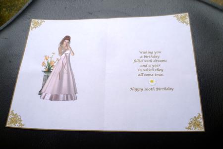 Pretty in Pink 100th Birthday Insert by Charlie Angel