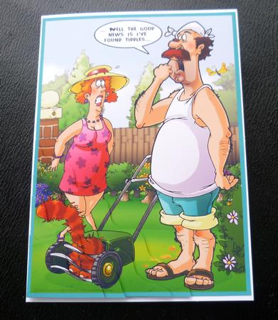 Tiddles Does the Gardening A4 by Charlie Angel