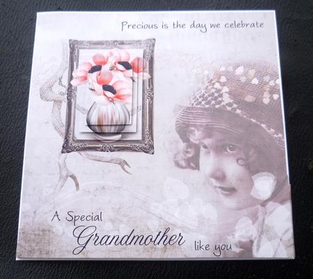 Vintage Anemone & Little Girl 6inch Stacker Card by Charlie Angel