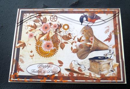 Vintage Gramophone & a Touch of Steampunk Swirl 7x5inch by Charlie Angel