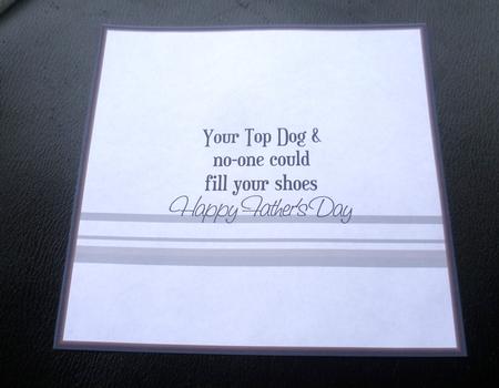Brown Father's Day Insert to Match Pup in Boot by Charlie Angel