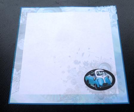 Teal Car & Cogs Insert 8x8inch with Car by Charlie Angel