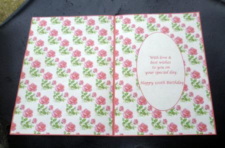 Happy 100th Birthday Insert by Charlie Angel