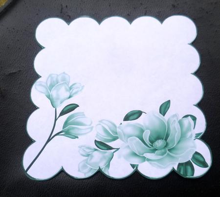 Magnolia Teal 8in Scallop Insert Panel 2 Sheet by Charlie Angel