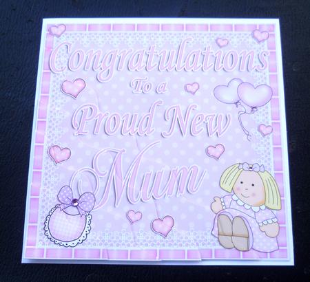 New Baby Proud New Mum Wavy Corner Side Stacker by Charlie Angel