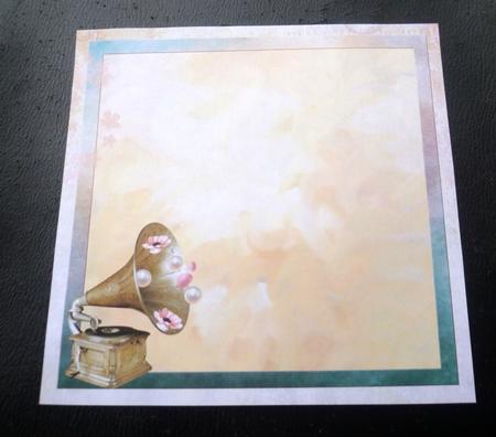 Anemone Cameo & Pearls Gramophone 8x8inch Insert by Charlie Angel