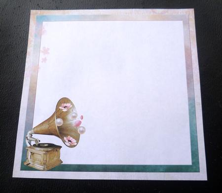 Anemone Cameo & Pearls Gramophone 8x8inch Insert Ink Saving by Charlie Angel