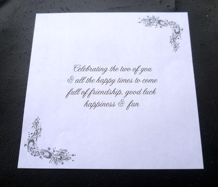 Black Swirl Wedding Insert 8x8inch by Charlie Angel