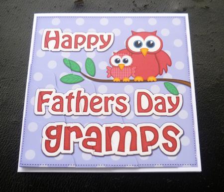 Owl Felties Gramps Fathers Day Wavy Corner Side Stacker by Charlie Angel