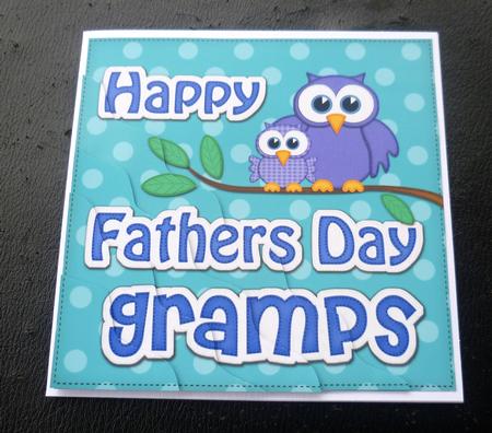 Owl Felties Gramps Fathers Day Wavy Corner Side Stacker by Charlie Angel