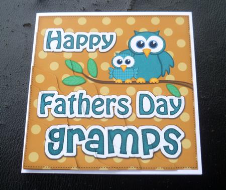 Owl Felties Gramps Fathers Day Wavy Corner Side Stacker by Charlie Angel