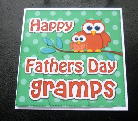 Owl Felties Gramps Fathers Day Wavy Corner Side Stacker by Charlie Angel