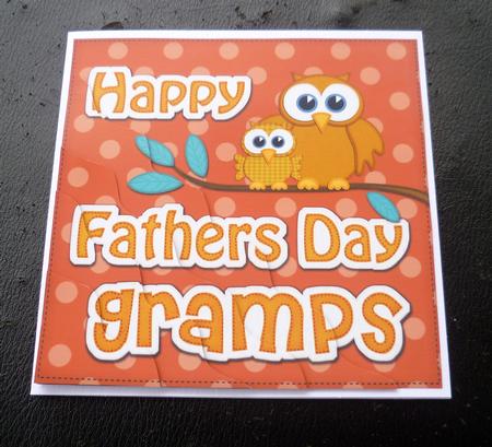 Owl Felties Gramps Fathers Day Wavy Corner Side Stacker by Charlie Angel