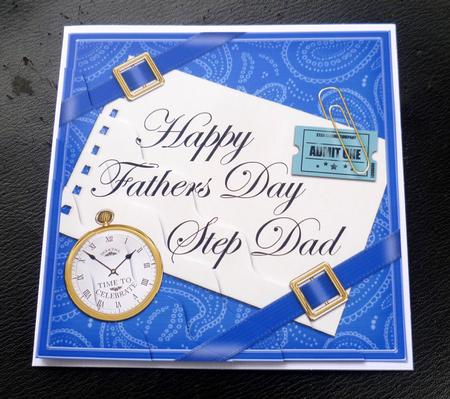 Happy Fathers Day Step Dad Wavy Corner by Charlie Angel