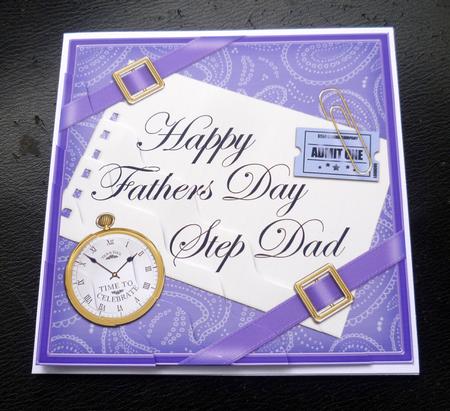 Happy Fathers Day Step Dad Wavy Corner by Charlie Angel