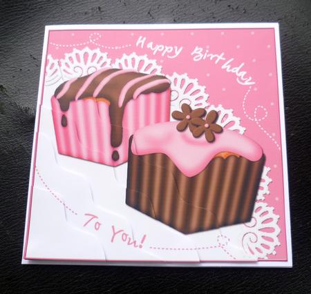 Fondant Fancies Birthday Cakes Wavy Corner Side Stacker by Charlie Angel