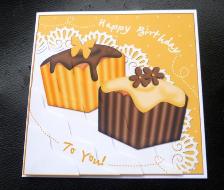 Fondant Fancies Birthday Cakes Wavy Corner Side Stacker by Charlie Angel