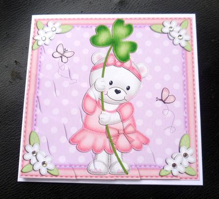 Teddy Tess's Good Luck Clover Wavy Corner Side Stacker by Charlie Angel