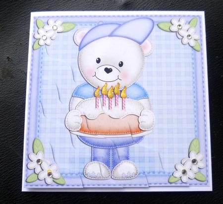 Teddy Ed's Birthday Cake Wavy Corner Side Stacker by Charlie Angel
