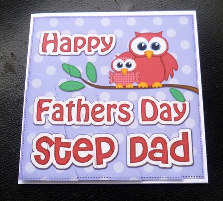 Owl Felties Step Dad Fathers Day Wavy Corner Side Stacker by Charlie Angel