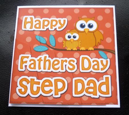 Owl Felties Step Dad Fathers Day Wavy Corner Side Stacker by Charlie Angel
