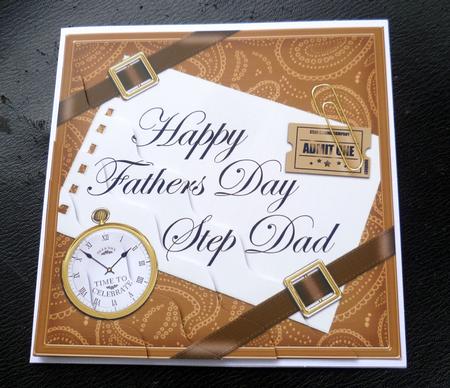Happy Fathers Day Step Dad Wavy Corner by Charlie Angel