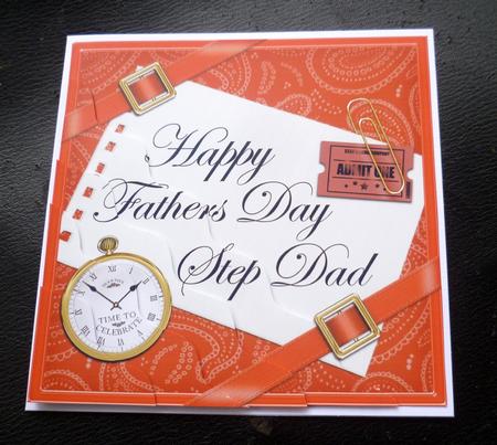 Happy Fathers Day Step Dad Wavy Corner by Charlie Angel