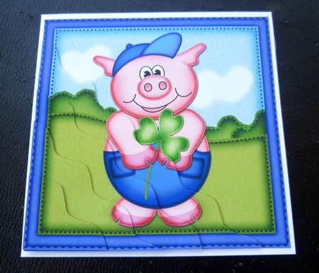 Ziggy Piggy's Good Luck Clover Wavy Corner Side Stacker by Charlie Angel