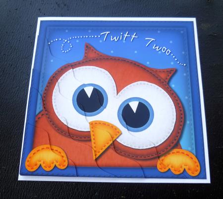 Hoot the Owl Wavy Corner Side Stacker Topper by Charlie Angel