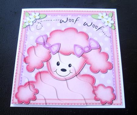 Bon Bon Poodle Wavy Corner Side Stacker Topper by Charlie Angel